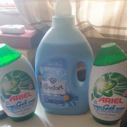 2 ariel gel 24 washes 
1 comfort blue skies 85 washes

10.00 for all 3