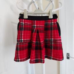 Skirt “Next“

 Warm With Pockets

 Red Black Multi Colour

Good Condition

Actual size: cm

Length: 32 cm front

Length: 33 cm back

Length: 33 cm from waist side

Waist volume: 50 cm - 60 cm

Hips volume: 62 cm - 65 cm

Age: 8 Years (UK) Height: 128 cm

Main: 55 % Wool
 35 % Polyester
 10 % Viscose

Lining: 100 % Polyester

Made in China