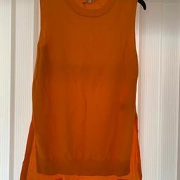 Brand new pretty orange tank top
This season collection
Pretty linen type back
Different material on front
Size small will fit size 8,10 small 12