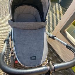 Good condition, has signs of use such as scratches on the frame, marks on the wheels, happy to send pictures. Still in full working order. Also comes with an isofix base for the car seat and a rain cover.

Happy to show you how it folds down and how to swap the attachments.

Will deliver locally.