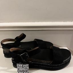 Ladies Italian genuine leather/suede sandals with diamanté and sequins around the low wedge heel new with tags size 41 uk 7.5 £15 collection only Elm Park