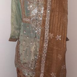 Designer Embroidered 3piece
Suit Embroidered Duppta Small
size few hours used But Good
 Condition SALE price