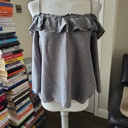 Grey gypsy summer top blouse from Zara in size S