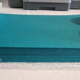 These were brought to make wedding invites but then not needed.
Approx 98 sheets of thick teal card.
10 5m rolls of ribbon - One sample invite was made from the one roll of ribbon but other than that all full rolls.
Cost almost £50
Collection only