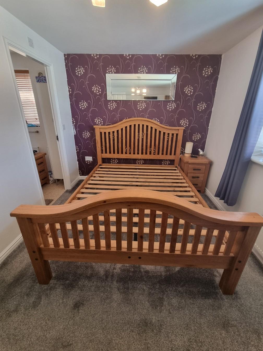 solid oak king size bed frame in NE34 Tyneside for £325.00 for sale