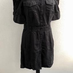 Neuwertig! Np 1290$..BALENCIAGA Paris Original elegante "Black Button Dress" Kleid S/ M(IT42) 100%Cotton-Collection Fall 2015..