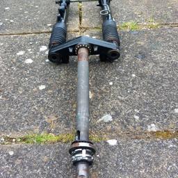 yamaha vity 125cc front forks ,comes complete with nuts bearings etc.
also comes with spindle for the front wheel,used part ready to bolt on and use.
