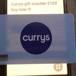 Unwanted curry’s gift card value is £109.01. Buy it now for £100
