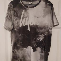 Hype Tshirt 
Black/grey/white
Age 16 but comes up slightly smaller better fit 13-14 year old. 
Good condition 
from a clean smoke pet free home. 
collection B45.