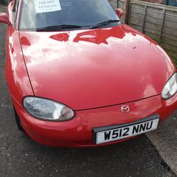 selling mazda mx5 car with hardtop with this car new mot 12 and new battery