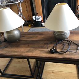 2 table lamps with cream shades