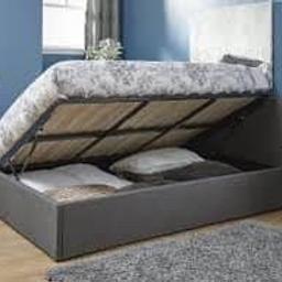 Brand new and boxed side lift king size grey hopsack fabric  Ottomen £300.00 

***in stock same day delivery when ordered before 1pm (excludes Sundays) ) ***

The GFW Side Lift Ottoman Bedstead offers an attractive combination of contemporary style and ample storage space.

This beautifully crafted frame is finished in high quality faux leather and complemented by a simple yet stylish stitched headboard also features a low-level foot end to enhance the feeling of space.

This is an ideal solution if space is at a premium in your bedroom as the ottoman base provides generous storage space for linen, blankets, towels or clothes. For ease of use, this stylish ottoman has colour coded holes that allows you to assemble the ottoman to lift up from the side of your choice.

The base lifts easily with the help of a gas hydraulic system so you can access the lined storage area underneath the bed.

Dimensions

Single - Length 202cm x Width 106cm
Small Double - Length 202cm x Width 136cm
Double -