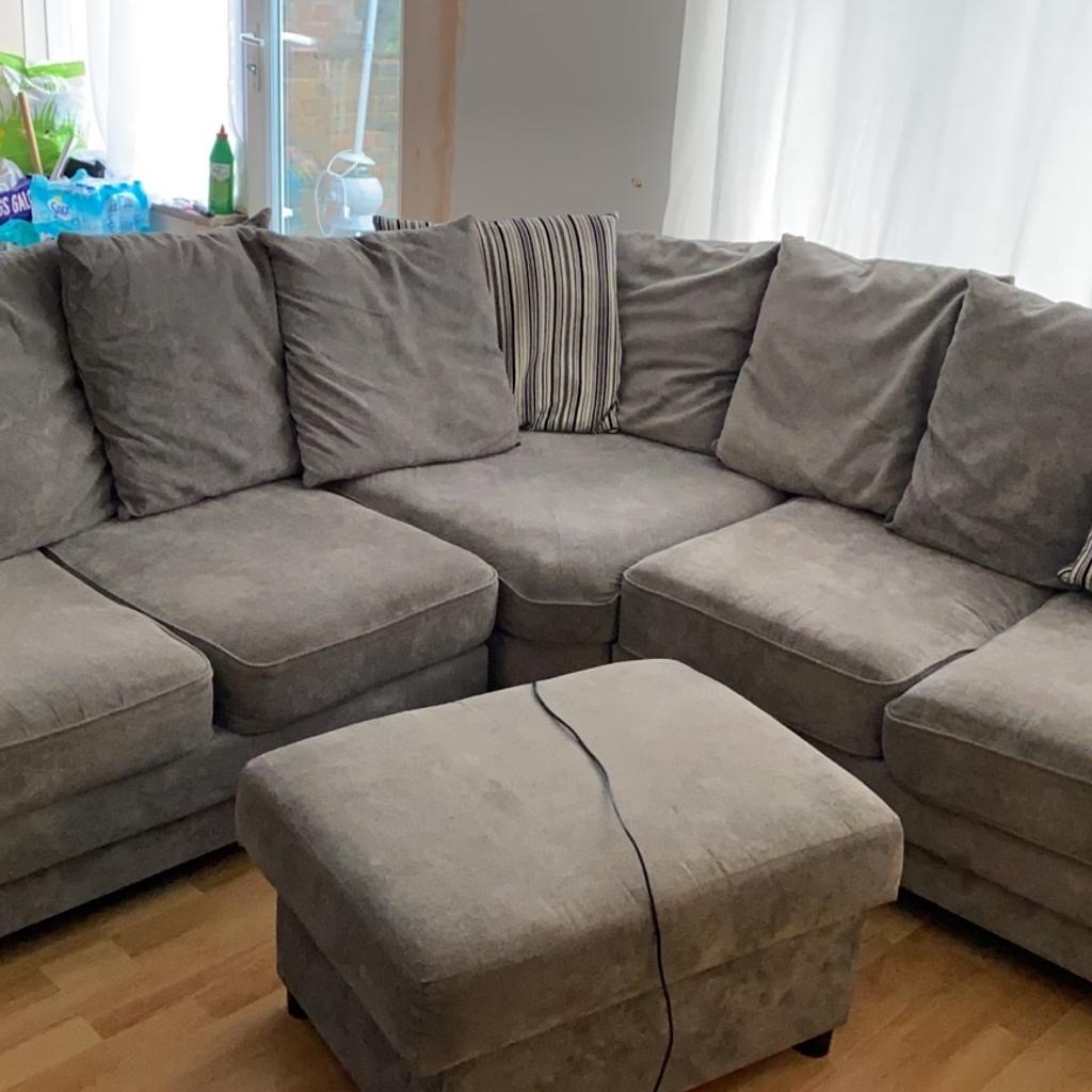 Grey corner sofa & footstool in EN9 Forest for £350.00 for sale Shpock