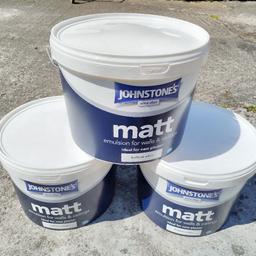 brand new Johnstones Matt brilliant white wall and ceiling paint never been opened. 10L
1 for £20
2 for £40
3 for £60