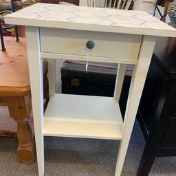 Tall white table with draw in a good used condition