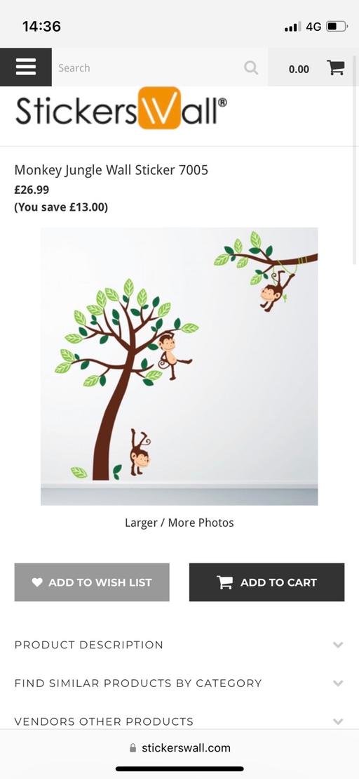 Buy & Sell Kent Tonbridge and Malling - Photos for Monkey and Tree Wall Mural Transfer