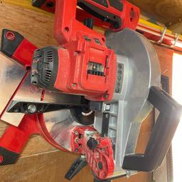 Einhell cordless mitre saw

Foot has broken off but still works well

No battery 