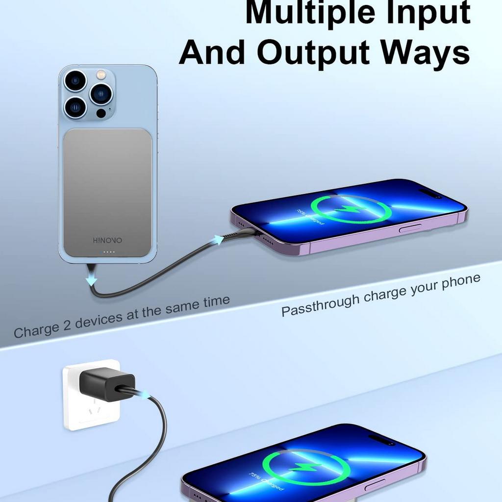 HINOVO Power Bank

5000mAh Magnetic Wireless Portable Charger

Can be used to charge mobiles wirelessly or via a USB-c lead.

Payment on collection only