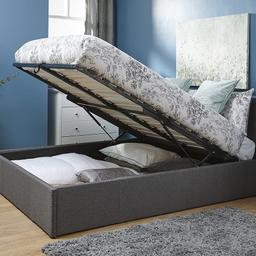 todays not to be missed bargain is this grey hopsack material end lift double ottoman bed, massive discount compared usual price.
Ask about mattresses, duvets, pillows, to go with your new bed.
Happy drop locally