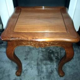 Solid mango wood square table. Detail on each side and on legs (shown in photos). Stunning piece. Collection please as table is very heavy. Excellent Condition.
Measurements are approx -
Height - 20"/51cm
Width & Length - 20"/51cm