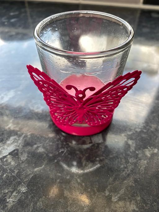 Buy & Sell Somerset Bath and North East Somerset - Photos for Pink butterfly tea light candle holder