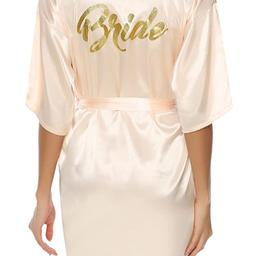 About this Item

👰‍♀[Unique Personalized Robe]:Congratulations on your upcoming wedding. Hyppry elegant crystal bridal bathrobe is an essential item for your special day.Womens dressing gowns have two different designs, one with gold foil stamping on the back and one with rhinestones.The letter prints and colors of bridesmaids and brides are different. Select what colour robe you'd like when ordering, and which design you’d like on the back.

🎀[Wide range of uses]:This satin robe is perfect for wedding parties, spas, everyday pajamas, loungewear, lounge robes, and is versatile. Whether you want to buy it as gift, keep it for yourself to wear daily or wear it for a bachelorette weekend , this unique customized Robes are sure to work for any occasion.

👰‍♀[Satin Bride-Bridesmaid Robe]:Bridesmaid satin dressing gown is made from polyester, satin. The fabric is smooth, lightweight and very comfortable to wear.Women's robe is perfect for keeping you freedom and cozy while getting ready o
