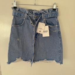 Hi and welcome to this beautiful looking ladies Bershka Belted Ripped Denim Mini Skirt Size Uk 8 eur 36 brand new with tags