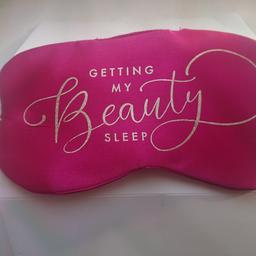 Brand new sleep mask
Pink with gold writing.