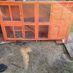 Rabbit hutch. has been used, but no longer have rabbits. was used for less than 6 months. buyer will either need to collect as is or dismantle themselves.
see photos for condition