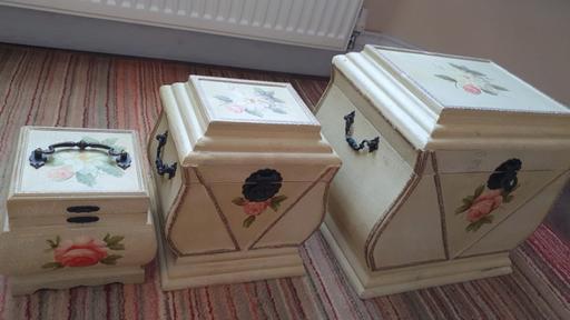 Buy & Sell East London Cann Hall - East London - Photos for Vintage Floral wooden storage box set of 3