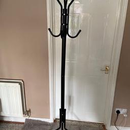 Coat/Hat/Jacket/Umbrella Floor Standing Rack Stand Clothes Hanger Hooks-H 172cm x Base 48cm - in very good condition. Collect only.
