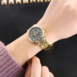 Round Pointer Quartz Watch Casual Analog Electronic Wristwatch With Stainless Steel Watchband