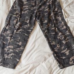 Men's 3xl Camo Cargo Trousers In Excellent Condition. 1st 2c Will Buy. See photos for condition size flaws materials etc. I can offer try before you buy option if you are local but if viewing on an auction site viewing STRICTLY prior to end of auction.  If you bid and win it's yours. Cash on collection or post at extra cost which is £4.55 Royal Mail 48hr tracked. I can offer free local delivery within five miles of my postcode which is LS104NF. Listed on five other sites so it may end abruptly. Don't be disappointed. Any questions please ask and I will answer asap.