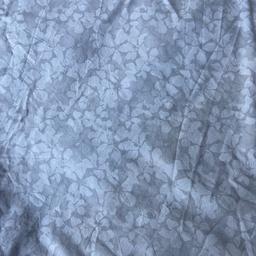 Very good quality grey duvet cover with 2 pillow cases
Floral pattern on one side, plain grey on other
King size sheet - fitted grey floral 
All in used but good condition with no damage 