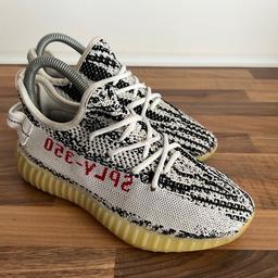 Zebra Yeezys, worn and loved these are a bear beater now, hence the price. 

The upper is in great condition, but the soles are well worn.