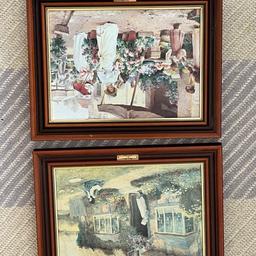 Two lovely littel prints, pleas look at picturs for the Artist, thank you same Artist for both prints,  in nice two tons wood frame pine and glassed in Ex condition 1977