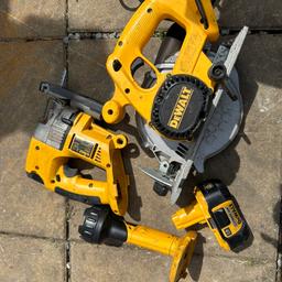 Dewalt circular saw jigsaw and touch one battery unsure if battery works got no charger