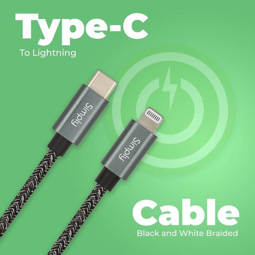 Buy & Sell Hampshire Gosport - Photos for TYPE C TO IPHONE BLACK BRAIDED 1.5M CABLE