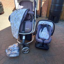 Cosatto pushchair and isofix car seat.