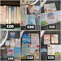 ■ PRICES:
▪ Melissa Hill x8: £20
▪ Adele Parks x6: £20
▪ Carole Matthews x5: £15
▪ Jane Green x7: £20
▪ Patricia Scanlan x4: £12
▪ Jojo Moyes x5: £15

■ CONDITION: GREAT - USED

■ INFO: 
▪ Melissa Hill + Jojo Moyes are all paperback
▪ Patricia Scanlan is hardcover
▪ Adele Parks has 3 paperback + 3 hardcover
▪ Jane Green has 5 paperback + 2 hardcover
▪ Carole Matthews has 3 paperback + 2 hardcover

■ IMPORTANT:
▪ Full information for each book bundle is available, if needed
▪ More pictures for each item are available, if needed
▪ Selling as moving house/downsizing
▪ Cash on collection is preferred but postage is also available

---

Tags: manchester Gorton Ashton Denton Openshaw Droylsden Audenshaw hyde tameside north west salford ancoats stockport bolton reddish oldham fallowfield trafford bury cheshire longsight worsley book novels author bundle books story romantic romance drama paperback hardcover womens novel fiction