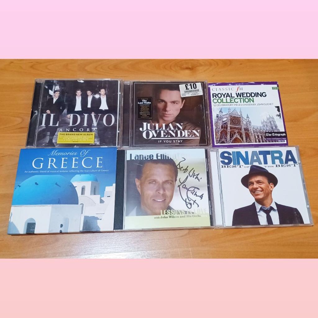 Amazing bundle of classical music CD albums including:

• Il Divo
• Lance Ellington (signed CD)
• Frank Sinatra
• Julian Ovenden
• Memories of Greece
• Royal Wedding Collection

Great condition

#classical #classicalmusic #cdbundle #albumbundle #sinatra