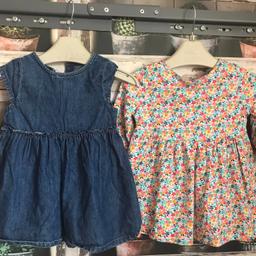 THIS IS FOR A BUNDLE OF GIRLS CLOTHES

1 X DENIM DRESS FROM NEXT - WASHED BUT NEVER WORN
1 X BRAND NEW - WHITE DRESS WITH FLORAL THEME - NEW WITHOUT TAGS

PLEASE SEE PHOTO