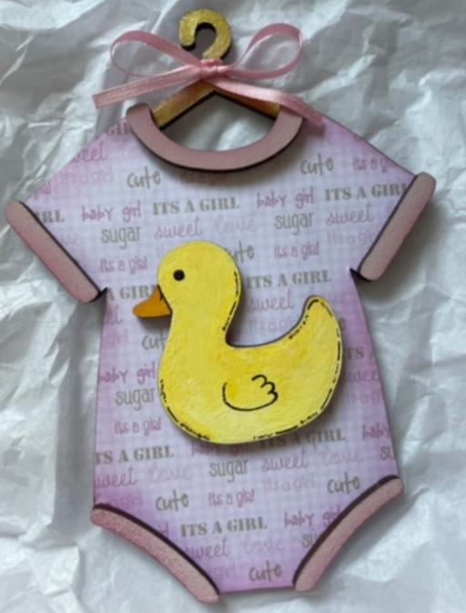 Buy & Sell Essex Thurrock - Essex - Photos for Handpainted MDF Duck Baby Grow Plaque