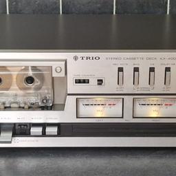 If you see it, it's still available!

Selling as spares or repairs!

Free postage to UK mainland!

Trio KX-400 stereo cassette deck in good condition, struggling to spin, will need attention, unfortunately the FF plastic button is broken but still operates, please check photos for condition. 

Please check my other items