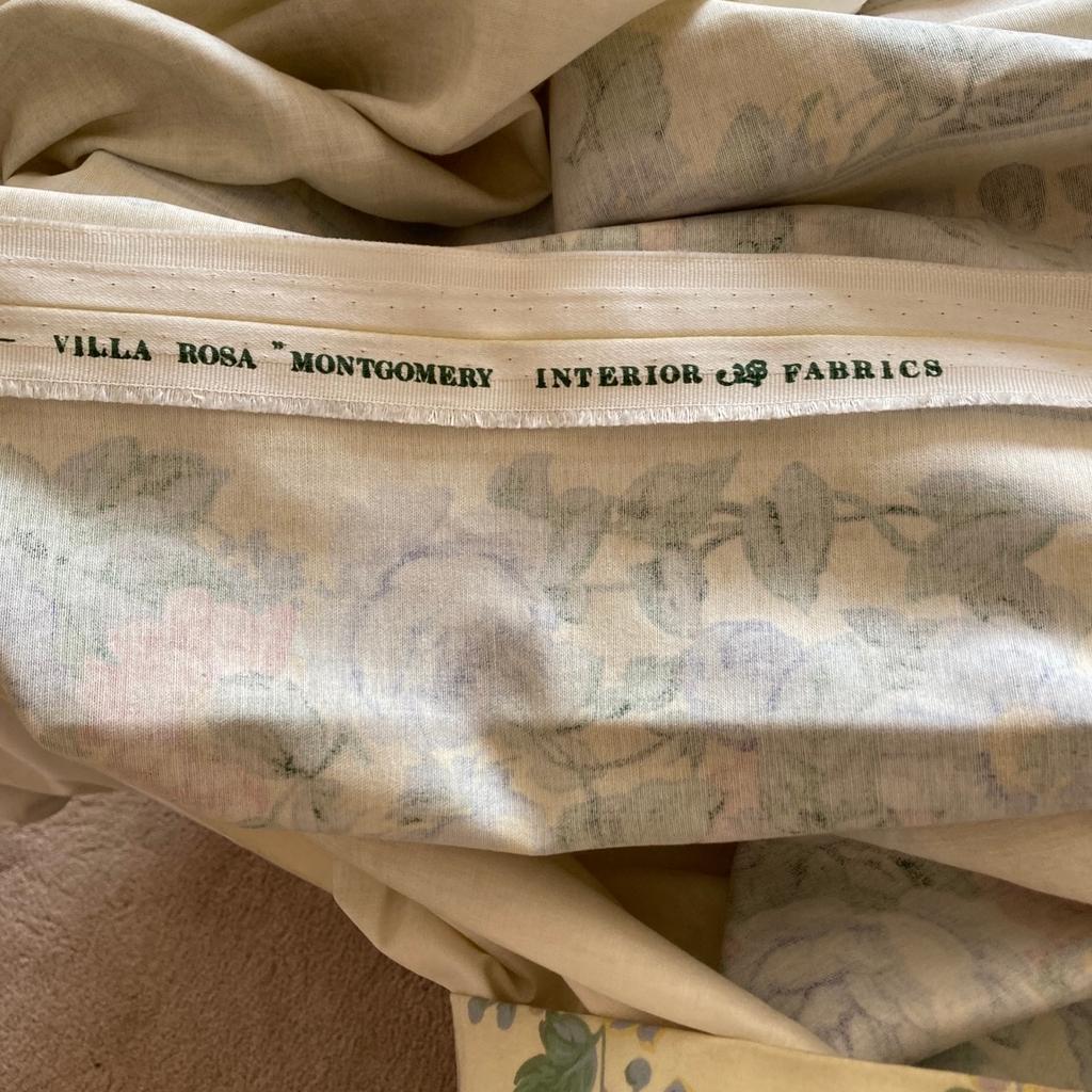 Professionally made, superior quality cotton/satin fabric, fully lined
Montgomery-Villa Rosa Fabric
Swags and Tails Fabric can be used for a box pelmet.
1 pair size 132” by 98”
1 pair size 160” by 88” drop
Both sets cost £2500, can be shortened
Statement pieces