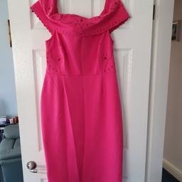 ladies dress 
pink
cutout detail 
 bardot style 
stretch 
size 16
Good condition worn once 
COLLECTION ONLY