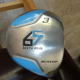 DUNLOP 65 3 STEEL WOOD THE HEAD & SHAFT SHOW USUAL SIGNS OF WEAR THE GRIP IS IN GOOD CONDITION