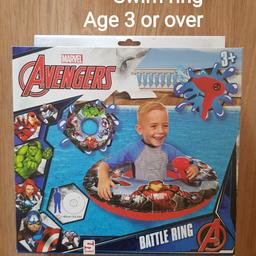 Marvel Avengers swim ring. Suitable for age 3 or over. Brand new.  Collection is from M26 Stoneclough near farnworth bolton or local delivery available for cost of fuel