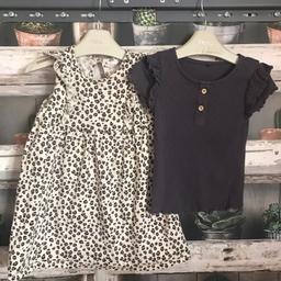 THIS IS FOR A BUNDLE OF GIRLS CLOTHES

1 X DARK GREY T-SHIRT FROM GEORGE - HAS BEEN WASHED BUT HAS NOT BEEN WORN
1 X BEIGE DRESS FROM H&M WITH ANIMAL PRINT - ONLY WORN FOR A TWO WEEK HOLIDAY

PLEASE SEE PHOTO