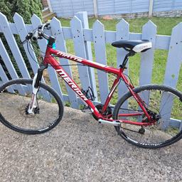 very good bike,front suspension, all quick release wheels and seat,discs brakes. Shimano acera rapid fire gears